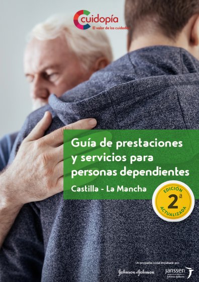 Portada guía de presentaciones y servicios para personas dependientes de CAlstilla la Mancha