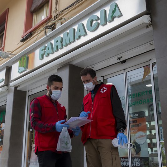 Chicos en la farmacia